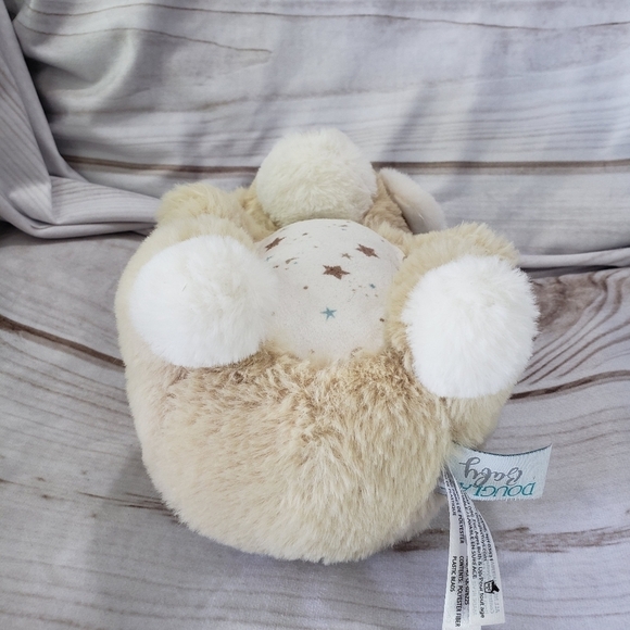 Douglas Baby Auggie Tan Puppy Dog Plush Stuffed Toy Chime Rattle Moon Star Belly - Picture 5 of 9